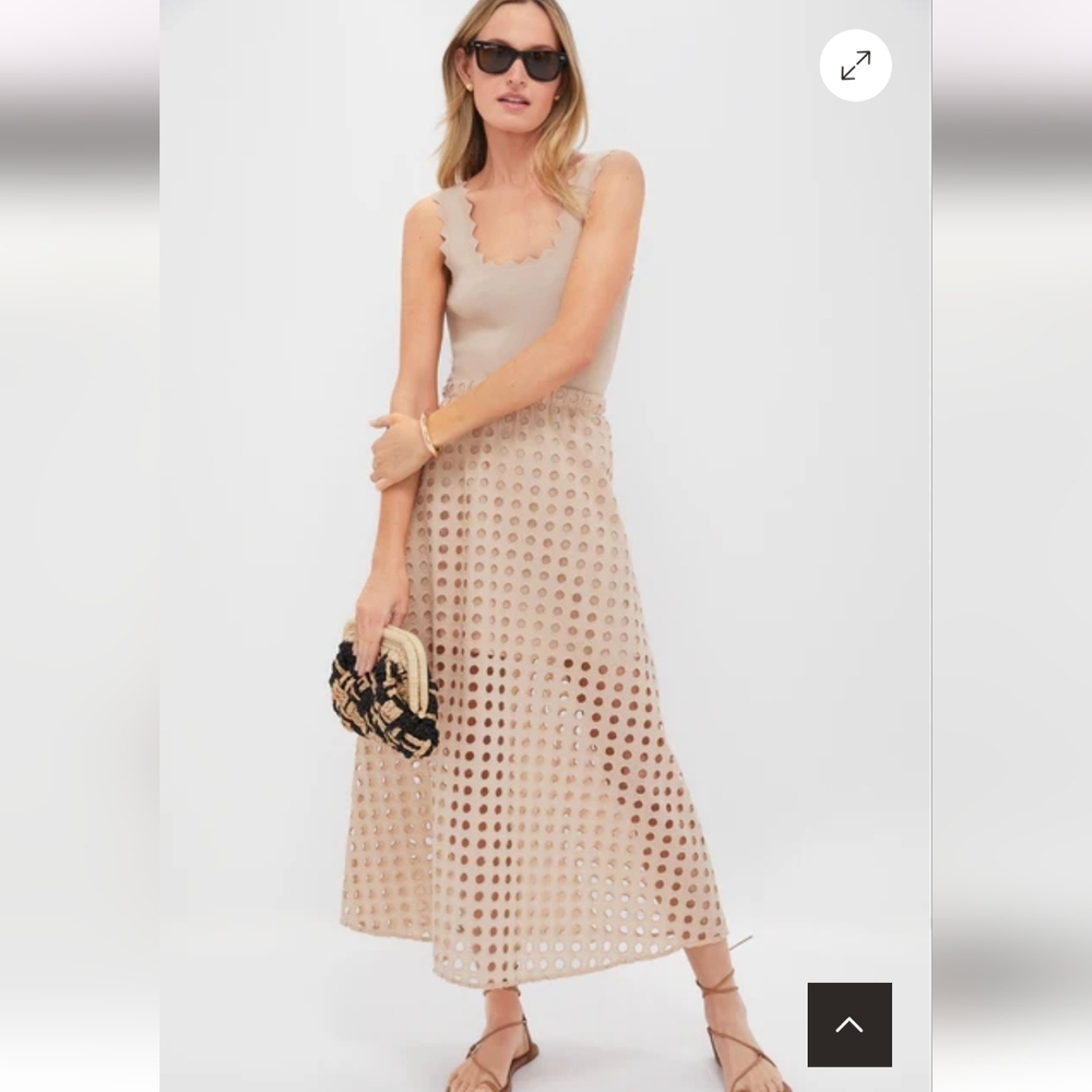 Tuckernuck Tan Cotton Eyelet "Eve" Maxi Skirt